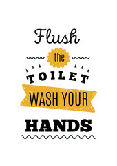 wash hands Bathroom Print design, toilet decoration in A4 format, restroom illustration, creative placard