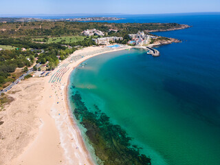 Fototapeta premium Aerial view of The Driving Beach near resort of Dyuni, Bulgaria