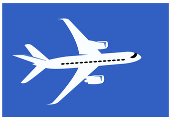 Simple drawing of a commercial jet. Vector drawing for prints or illustrations.
