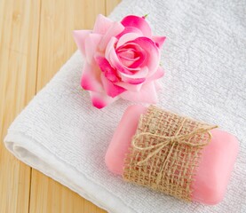 Healthy lifestyle concept with aromatic soaps