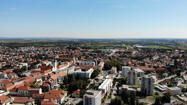 Aerial view on city Čakovec, Cakovec Medimurje, Croatia