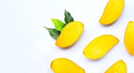 Tropical fruit, Mango  on white background.