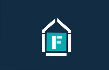 Fototapeta na wymiar F blue white alphabet letter logo icon design. Business and company identity template