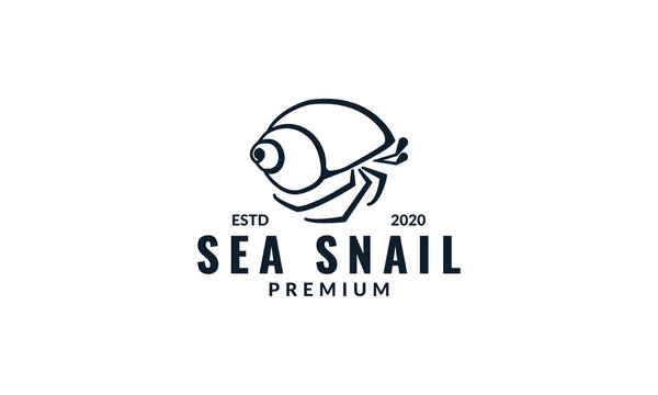 Hermit Crab Silhouette Modern Line Logo Design