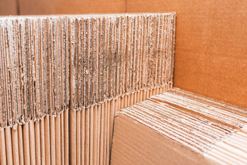 New unused cardboard boxes made from recycled material.