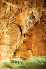 Stalactites and stalagmites  in the cave of the Grandes Canalettes