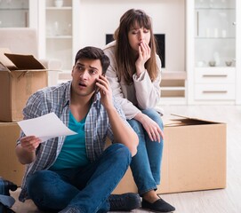 Young couple receiving foreclosure notice letter
