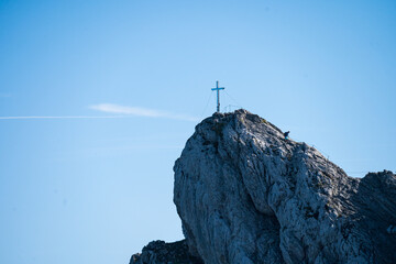 mountain panorama view from the karwendel mountains, bavaria, germany