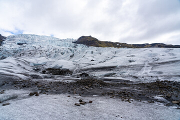 walking on skaftafell glacier in iceland