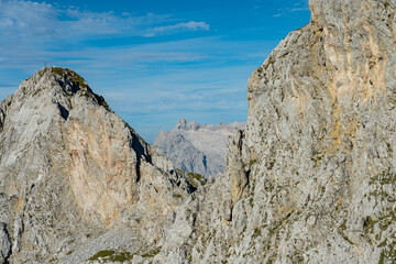 mountain panorama view from the karwendel mountains, bavaria, germany