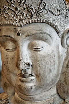 Image of the Buddha's face. Philosopher, mendicant, meditator, spiritual teacher, and religious leader.