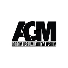 AGM letter monogram logo design vector