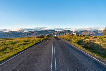 Sunrise in Icelandic countryside