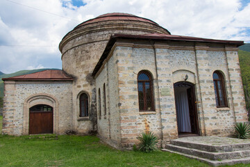 Ancient Albanian Church in Shaki city, Azerbaijan. Historic buildings in Azerbaijan