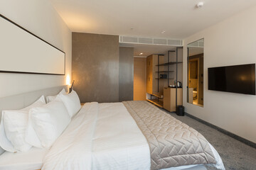 Fototapeta na wymiar Interior of a luxury hotel bedroom