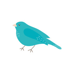 cartoon turquoise bird icon, flat style