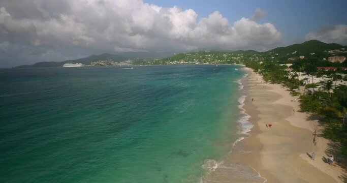 Aerial view along Grand Anse Beach, Grenada