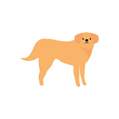 icon of cartoon dog, flat style