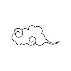 oriental cloud icon, line style