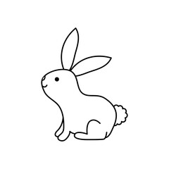 cute rabbit icon, line style