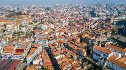 Fototapeta na wymiar Aerial view of the city of Porto, Portugal