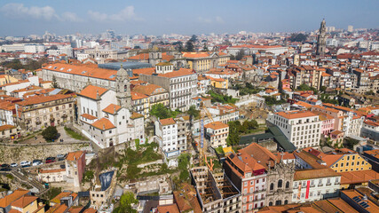 Naklejka na ściany i meble Aerial view of the city of Porto, Portugal