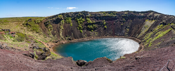 Kerid crater lake in Iceland