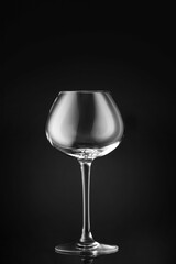 Empty glass on dark background