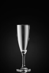 Empty glass on dark background