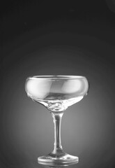 Empty glass on dark background