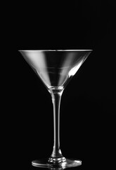 Empty glass on dark background