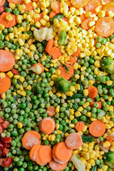 Mix of frozen vegetables as background