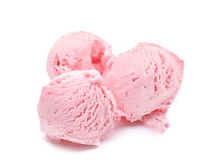 Tasty watermelon ice-cream on white background