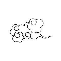 icon of oriental cloud, line style