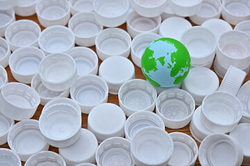 There is the earth ball on a lot of plastic caps.