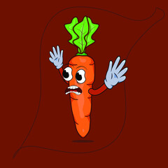 carrot cartoon illustration can be use for mascot advertising carrot eating campaign by juice seller nutritionist teacher and carrot distributor