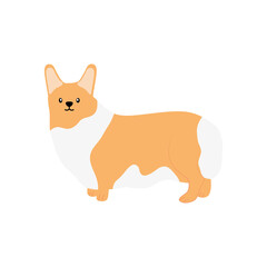 cartoon bulldog icon, flat style