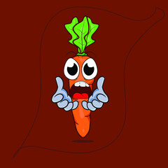 carrot cartoon illustration can be use for mascot advertising carrot eating campaign by juice seller nutritionist teacher and carrot distributor