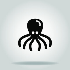 octopus icon or logo in  glyph
