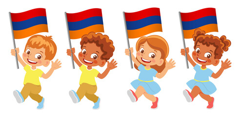 armenia flag in hand set