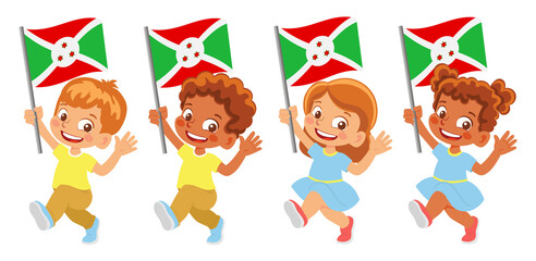 Burundi flag in hand set