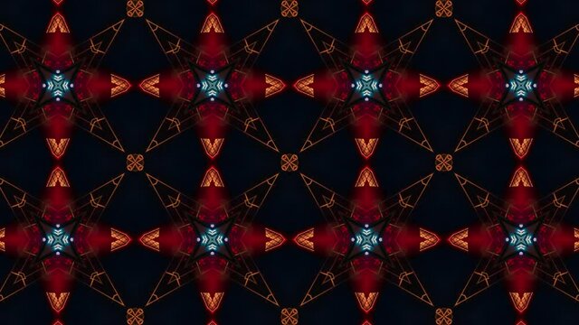 red and blue background, night like pattern .kaleidoscope style