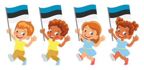 Estonia flag in hand set