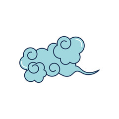 icon of oriental cloud, line fill style