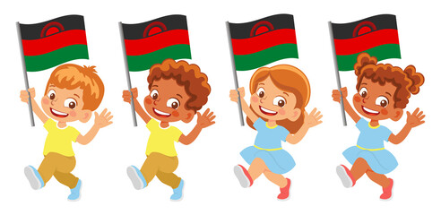 Malawi flag in hand set