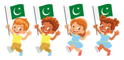 Pakistan flag in hand set