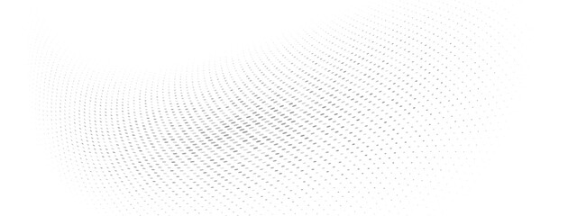 Abstract halftone background of small dots and wavy lines in gray and white colors