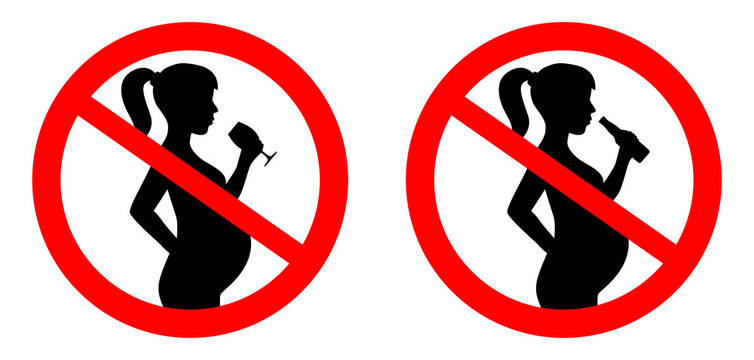Do not drink sign for pregnant women