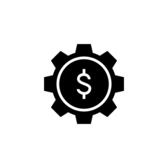 Money making Icon in black flat glyph, filled style isolated on white background