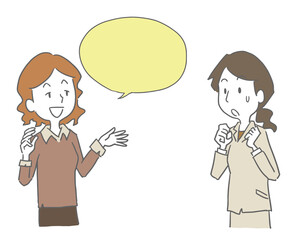 おしゃべりする二人の女性